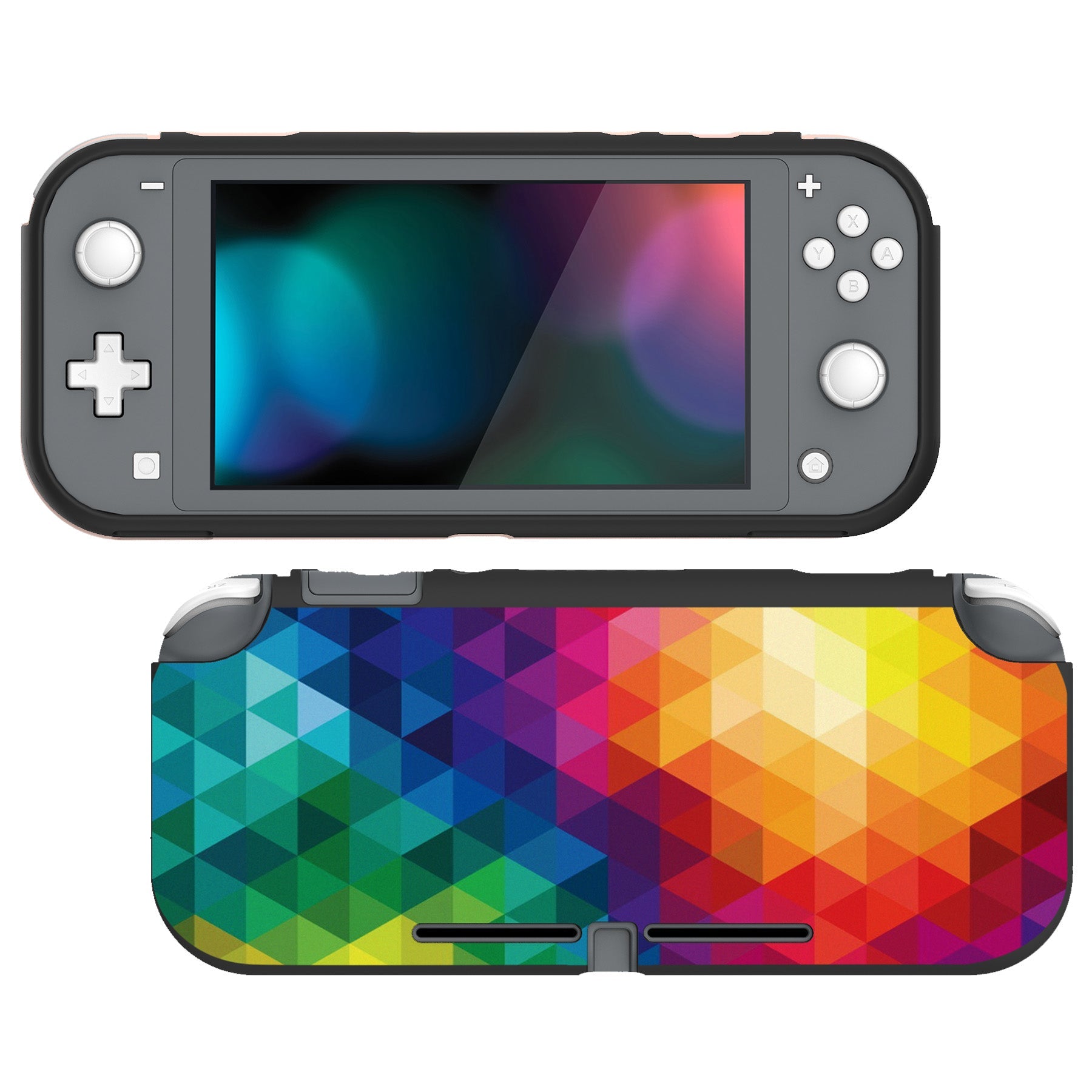 PlayVital Colorful Triangle Custom Protective Case for NS Switch Lite, Soft TPU Slim Case Cover for NS Switch Lite - LTU6014 PlayVital