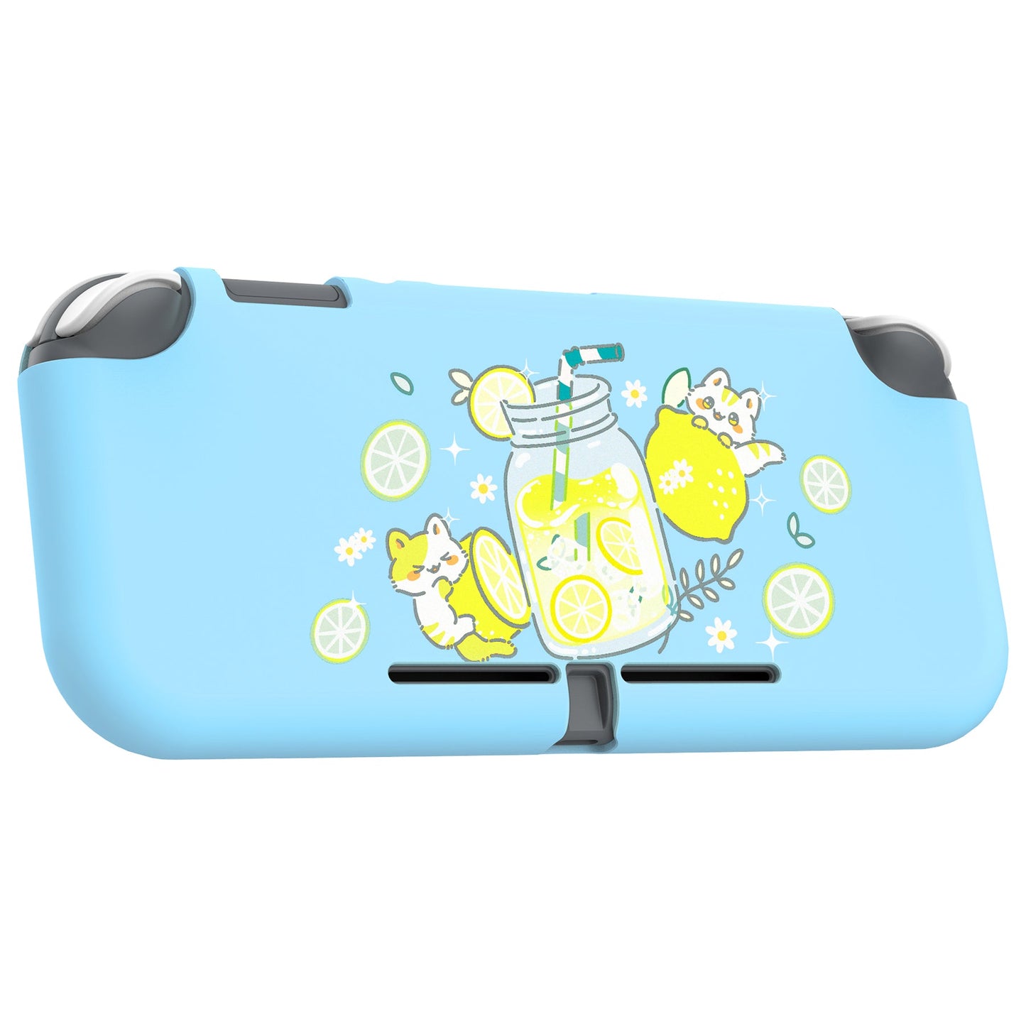 PlayVital Lemonade Kitty Custom Protective Case for NS Switch Lite, Soft TPU Slim Case Cover for NS Switch Lite - LTU6022 PlayVital