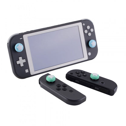 PlayVital Star Design Cute Switch Thumb Grip Caps, Heaven Blue & Mint Green Joystick Caps for Nintendo Switch Lite, Silicone Analog Cover for Switch OLED Joycon Thumb Stick Grips for Joy-Con Controller - NJM1002 PlayVital