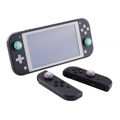 PlayVital Star Design Cute Switch Thumb Grip Caps, Dark Grayish Violet & Mint Green Joystick Caps for Nintendo Switch Lite, Silicone Analog Cover for Switch OLED Joycon Thumb Stick Grips for Joy-Con Controller - NJM1007 PlayVital