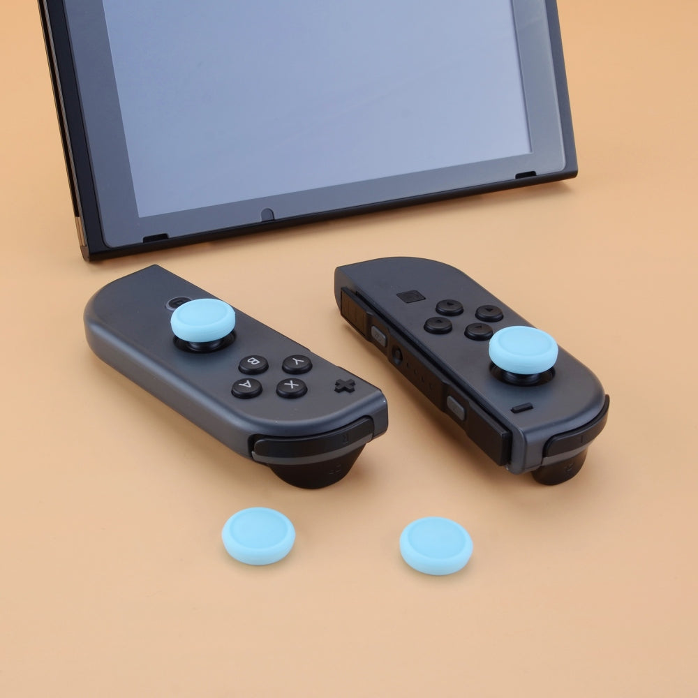 PlayVital Switch Joystick Caps, Switch Lite Thumb Stick Caps, Silicone Analog Cover for Switch OLED Joycon Thumb Grip Rocker Caps for Nintendo Switch Joy-Con Controller & Switch Lite & Switch OLED, 4 Pcs Heaven Blue - NJM1012 PlayVital