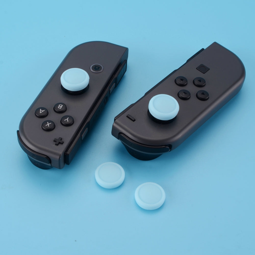 PlayVital Switch Joystick Caps, Switch Lite Thumb Stick Caps, Silicone Analog Cover for Switch OLED Joycon Thumb Grip Rocker Caps for Nintendo Switch Joy-Con Controller & Switch Lite & Switch OLED, 4 Pcs Heaven Blue - NJM1012 PlayVital