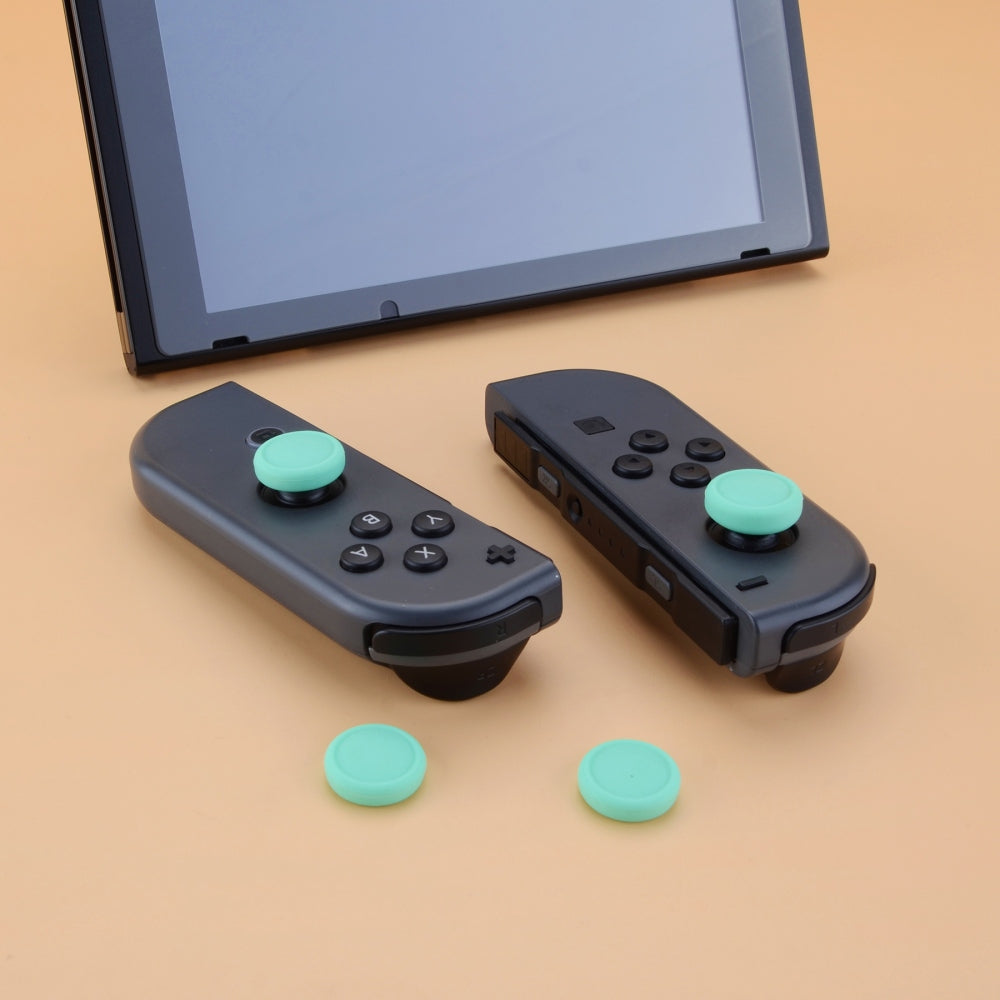 PlayVital Switch Joystick Caps, Switch Lite Thumb Stick Caps, Silicone Analog Cover for Switch OLED Joycon Thumb Grip Rocker Caps for Nintendo Switch Joy-Con Controller & Switch Lite & Switch OLED, 4 Pcs Mint Green - NJM1013 PlayVital