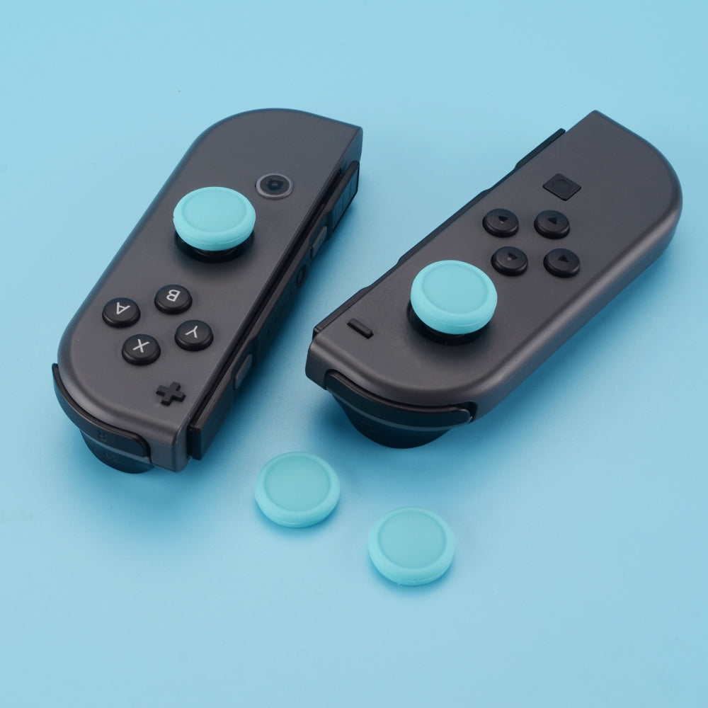 PlayVital Switch Joystick Caps, Switch Lite Thumb Stick Caps, Silicone Analog Cover  for Switch OLED Joycon Thumb Grip Rocker Caps for Nintendo Switch Joy-Con Controller & Switch Lite & Switch OLED, 4 Pcs Bondi Blue - NJM1020 PlayVital