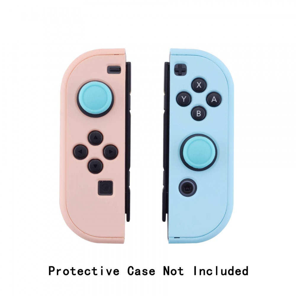 PlayVital Switch Joystick Caps, Switch Lite Thumb Stick Caps, Silicone Analog Cover  for Switch OLED Joycon Thumb Grip Rocker Caps for Nintendo Switch Joy-Con Controller & Switch Lite & Switch OLED, 4 Pcs Bondi Blue - NJM1020 PlayVital