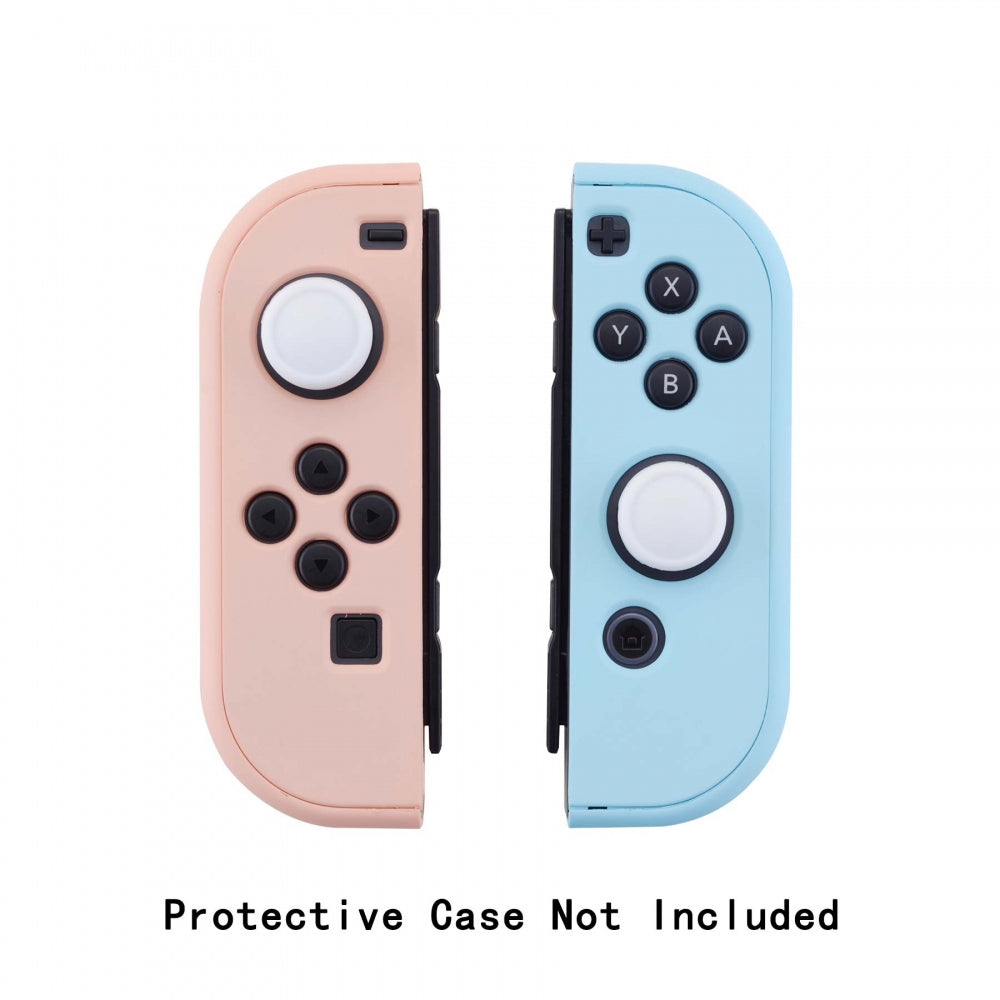 PlayVital Switch Joystick Caps, Switch Lite Thumb Stick Caps, Silicone Analog Cover for Switch OLED Joycon Thumb Grip Rocker Caps for Nintendo Switch Joy-Con Controller & Switch Lite & Switch OLED, 4 Pcs White - NJM1022 PlayVital