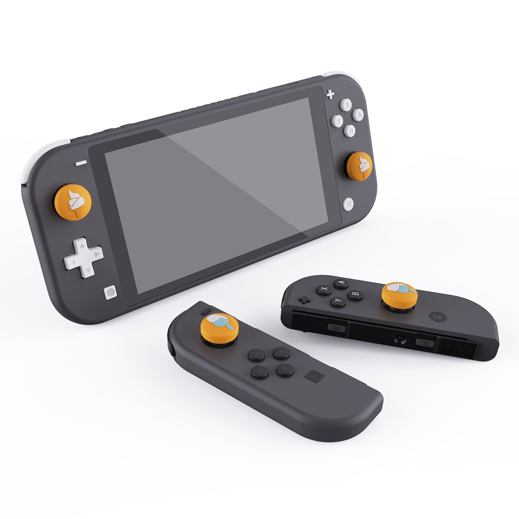 PlayVital Ice Cream Cute Switch Thumb Grip Caps, Joystick Caps for Nintendo Switch Lite, Silicone Analog Cover Thumbstick Grips for Switch OLED Joycon - Caution Yellow - NJM1106 playvital