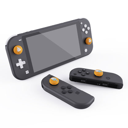 PlayVital Ice Cream Cute Switch Thumb Grip Caps, Joystick Caps for Nintendo Switch Lite, Silicone Analog Cover Thumbstick Grips for Switch OLED Joycon - Caution Yellow - NJM1106 playvital