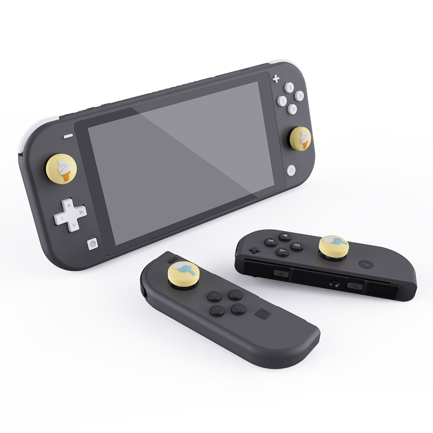 PlayVital Ice Cream Cute Switch Thumb Grip Caps, Joystick Caps for Nintendo Switch Lite, Silicone Analog Cover Thumbstick Grips for Switch OLED Joycon - Cream Yellow - NJM1107 playvital