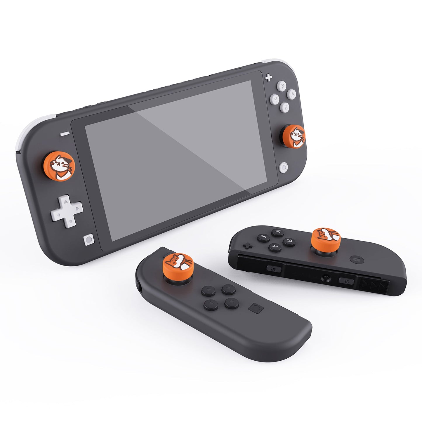 PlayVital Kitten & Doggie Cute Switch Thumb Grip Caps, Joystick Caps for Nintendo Switch Lite, Silicone Analog Cover Thumbstick Grips for Switch OLED Joycon - Orange - NJM1109 playvital