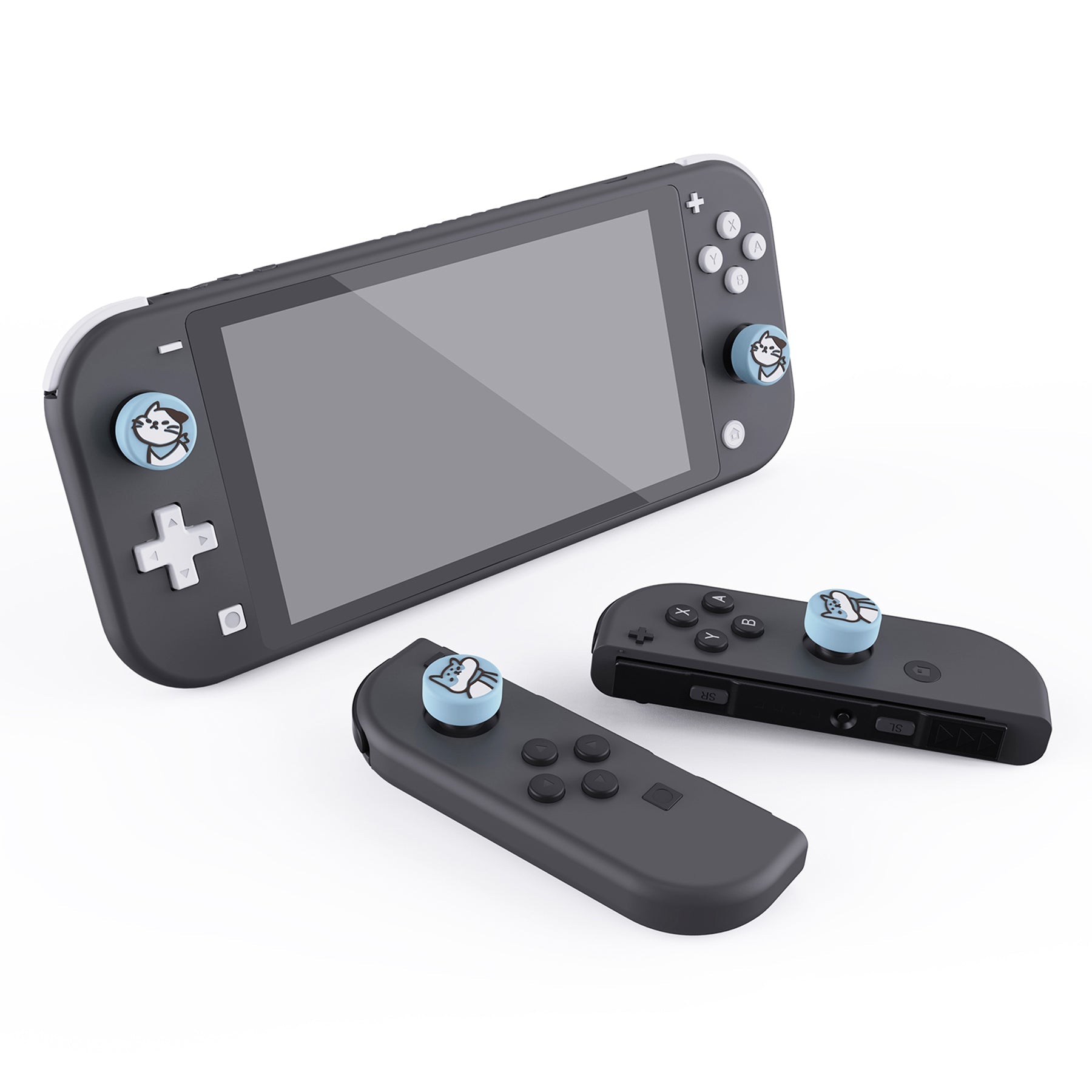 PlayVital Kitten & Doggie Cute Switch Thumb Grip Caps, Joystick Caps for Nintendo Switch Lite, Silicone Analog Cover Thumbstick Grips for Switch OLED Joycon - Heaven Blue - NJM1110 playvital