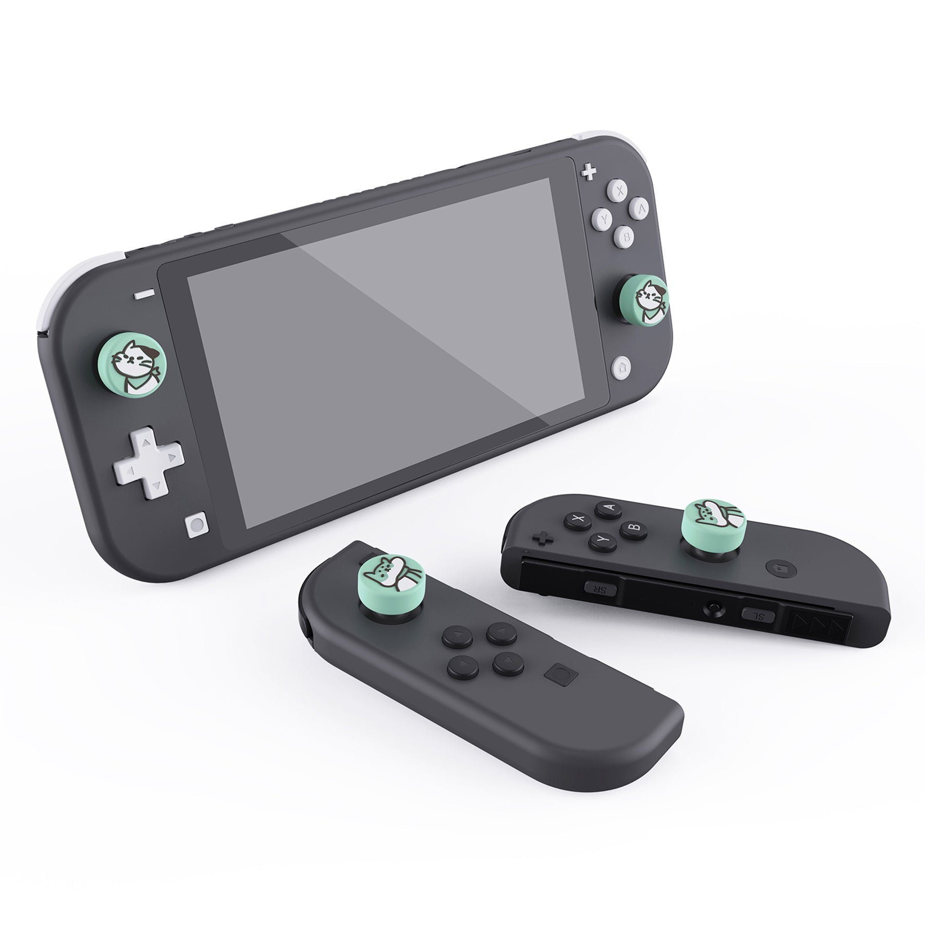 PlayVital Kitten & Doggie Cute Switch Thumb Grip Caps, Joystick Caps for Nintendo Switch Lite, Silicone Analog Cover Thumbstick Grips for Switch OLED Joycon - Seafoam Green - NJM1111 playvital