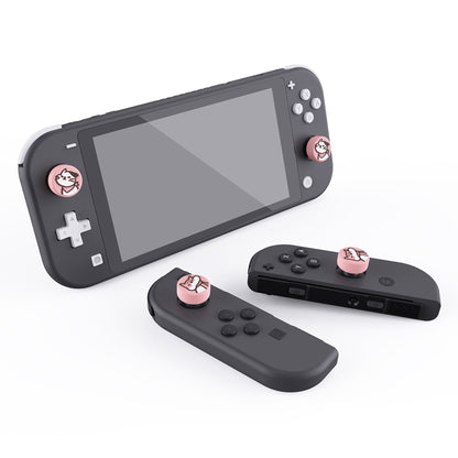 PlayVital Kitten & Doggie Cute Switch Thumb Grip Caps, Joystick Caps for Nintendo Switch Lite, Silicone Analog Cover Thumbstick Grips for Switch OLED Joycon - Pale Red - NJM1112 playvital