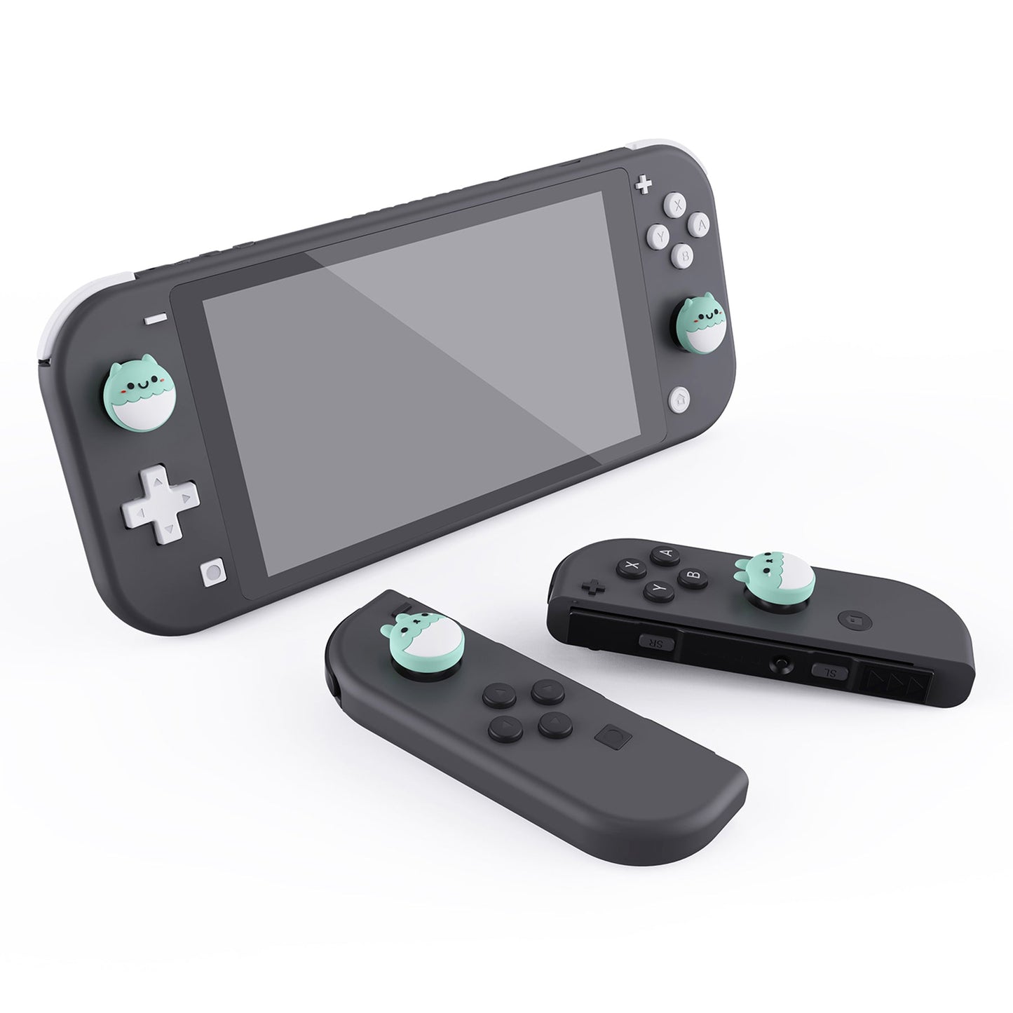 PlayVital Rabbit & Squirrel Cute Thumb Grip Caps for Nintendo Switch, Joystick Caps for Nintendo Switch Lite, Analog Cover Thumbstick Grips for OLED Joycon - Seafoam Green - NJM1118 playvital