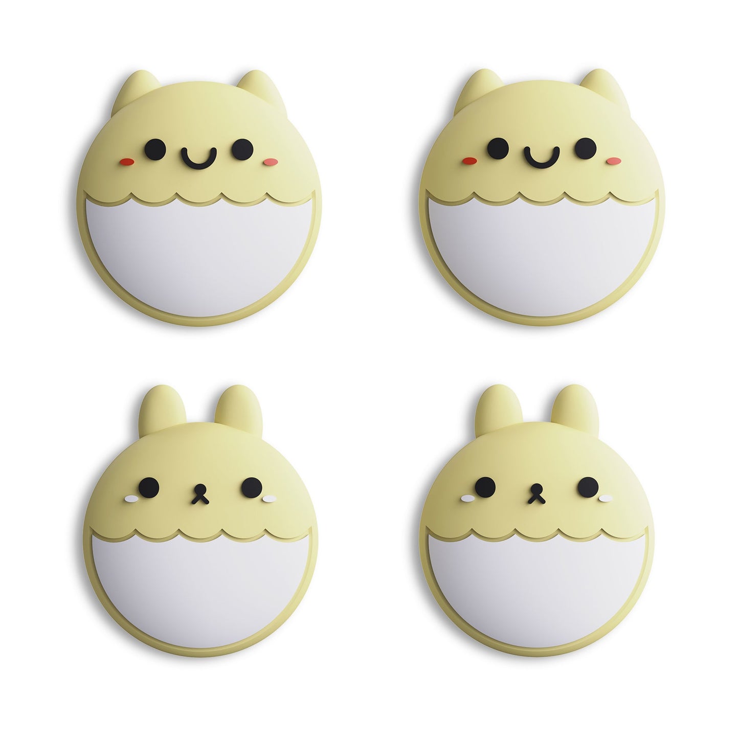 PlayVital Rabbit & Squirrel Cute Thumb Grip Caps for Nintendo Switch, Joystick Caps for Nintendo Switch Lite, Analog Cover Thumbstick Grips for OLED Joycon - Cream Yellow - NJM1122 playvital