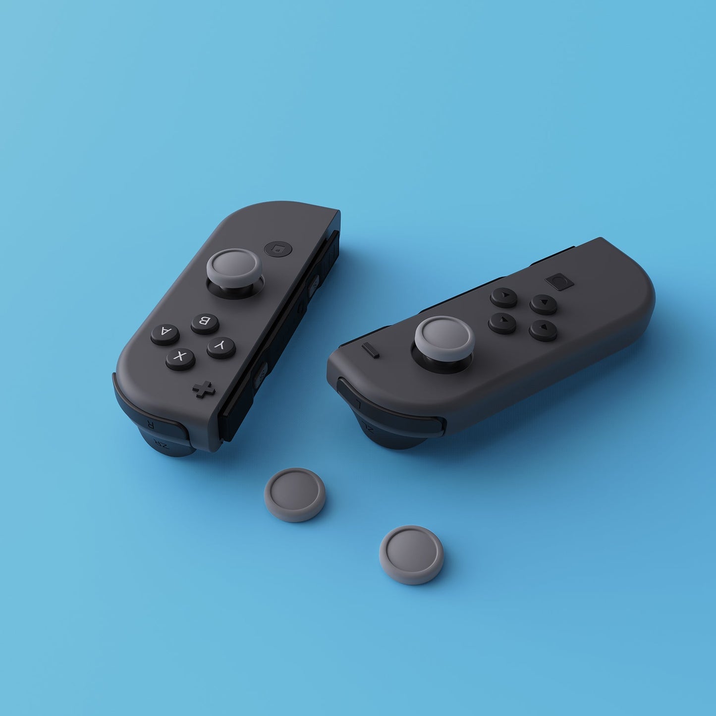 PlayVital Joystick Caps for NS, Thumbstick Caps for Switch Lite, Silicone Analog Cover for Switch OLED Joycon Thumb Grip Rocker Caps for Switch & Switch Lite & Switch OLED - Gray- NJM1142 PlayVital