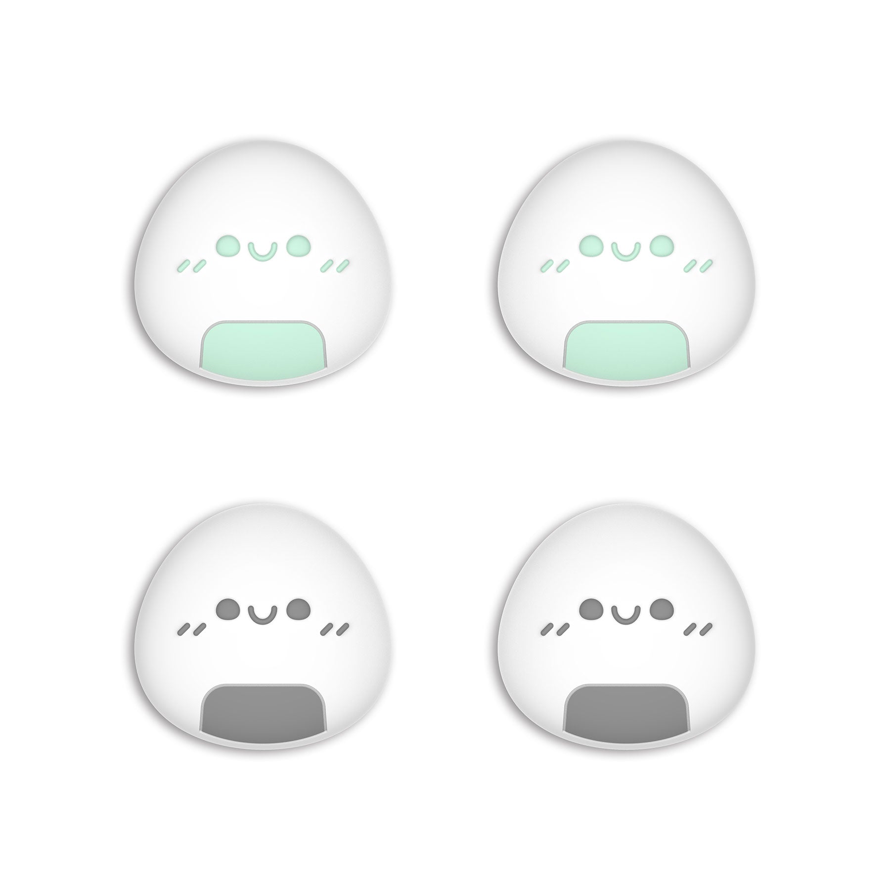 PlayVital Onigiri Joystick Caps for NS Switch, Thumbstick Caps for NS Switch Lite, Analog Cover for Joycon of Switch OLED, Thumb Grip Caps for NS Switch & NS Switch Lite & NS Switch OLED - Gray & Seafoam Green - NJM1156 playvital