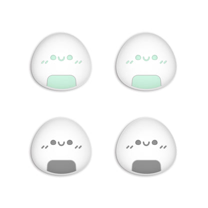 PlayVital Onigiri Joystick Caps for NS Switch, Thumbstick Caps for NS Switch Lite, Analog Cover for Joycon of Switch OLED, Thumb Grip Caps for NS Switch & NS Switch Lite & NS Switch OLED - Gray & Seafoam Green - NJM1156 playvital