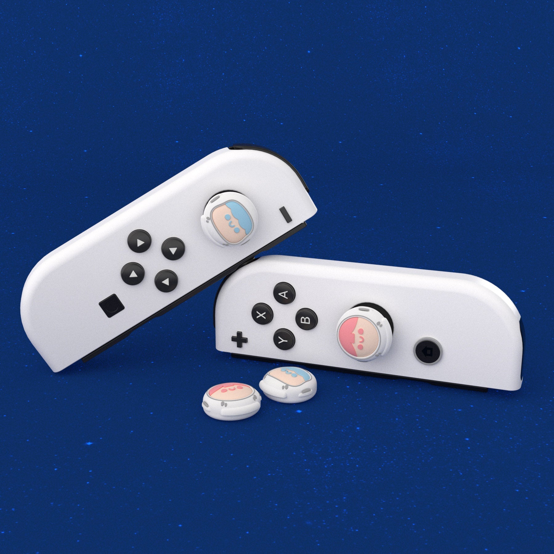 PlayVital Astronaut Joystick Caps for NS Switch, Thumbstick Caps for NS Switch Lite, Analog Cover for NS Switch OLED Joycon Thumb Grip Caps for NS Switch & NS Switch Lite & NS Switch OLED - NJM1170 playvital