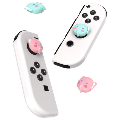 PlayVital Joystick Caps for NS Switch, Thumbstick Caps for NS Switch Lite, Analog Cover for NS Switch OLED Joycon Thumb Grip Caps for NS Switch & NS Switch Lite & NS Switch OLED - Chubby Elephant - NJM1177 playvital