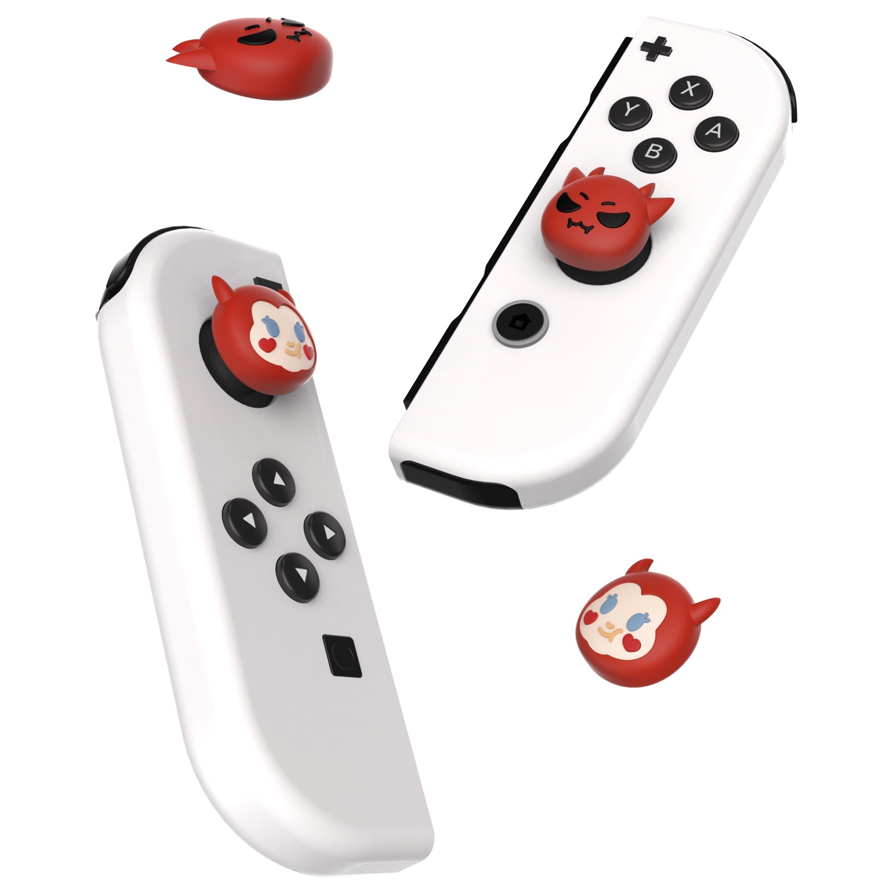 PlayVital Joystick Caps for NS Switch, Thumbstick Caps for NS Switch Lite, Analog Cover for NS Switch OLED Joycon Thumb Grip Caps for NS Switch & NS Switch Lite & NS Switch OLED - Little Devils - NJM1178 playvital