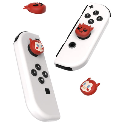 PlayVital Joystick Caps for NS Switch, Thumbstick Caps for NS Switch Lite, Analog Cover for NS Switch OLED Joycon Thumb Grip Caps for NS Switch & NS Switch Lite & NS Switch OLED - Little Devils - NJM1178 playvital