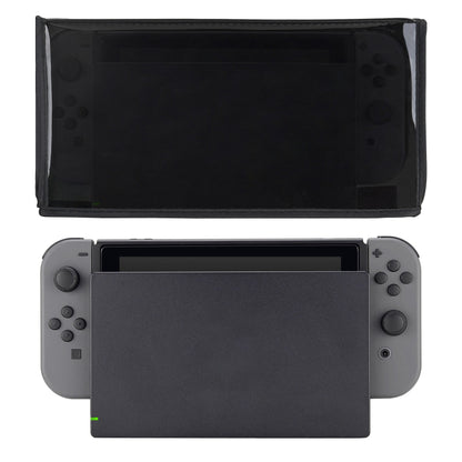 PlayVital Nylon Dust Cover, Soft Neat Lining Dust Guard, Anti Scratch Waterproof Cover Sleeve for Nintendo Switch & Switch OLED Charging Dock - Clear Black - NTA8013 PlayVital