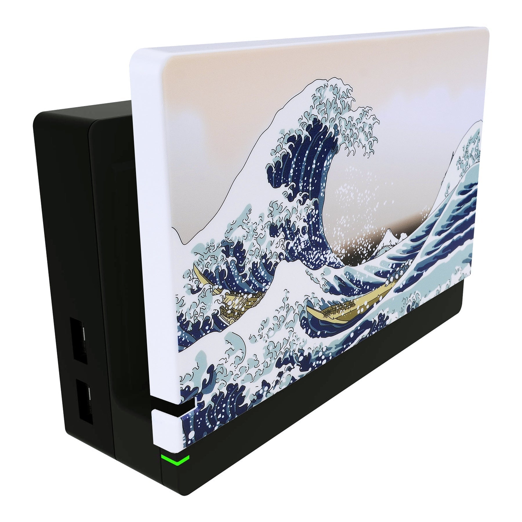 PlayVital The Great Wave Patterned Custom Protective Case for NS Switch Charging Dock, Dust Anti Scratch Dust Hard Cover for NS Switch Dock - Dock NOT Included - NTG7001 PlayVital