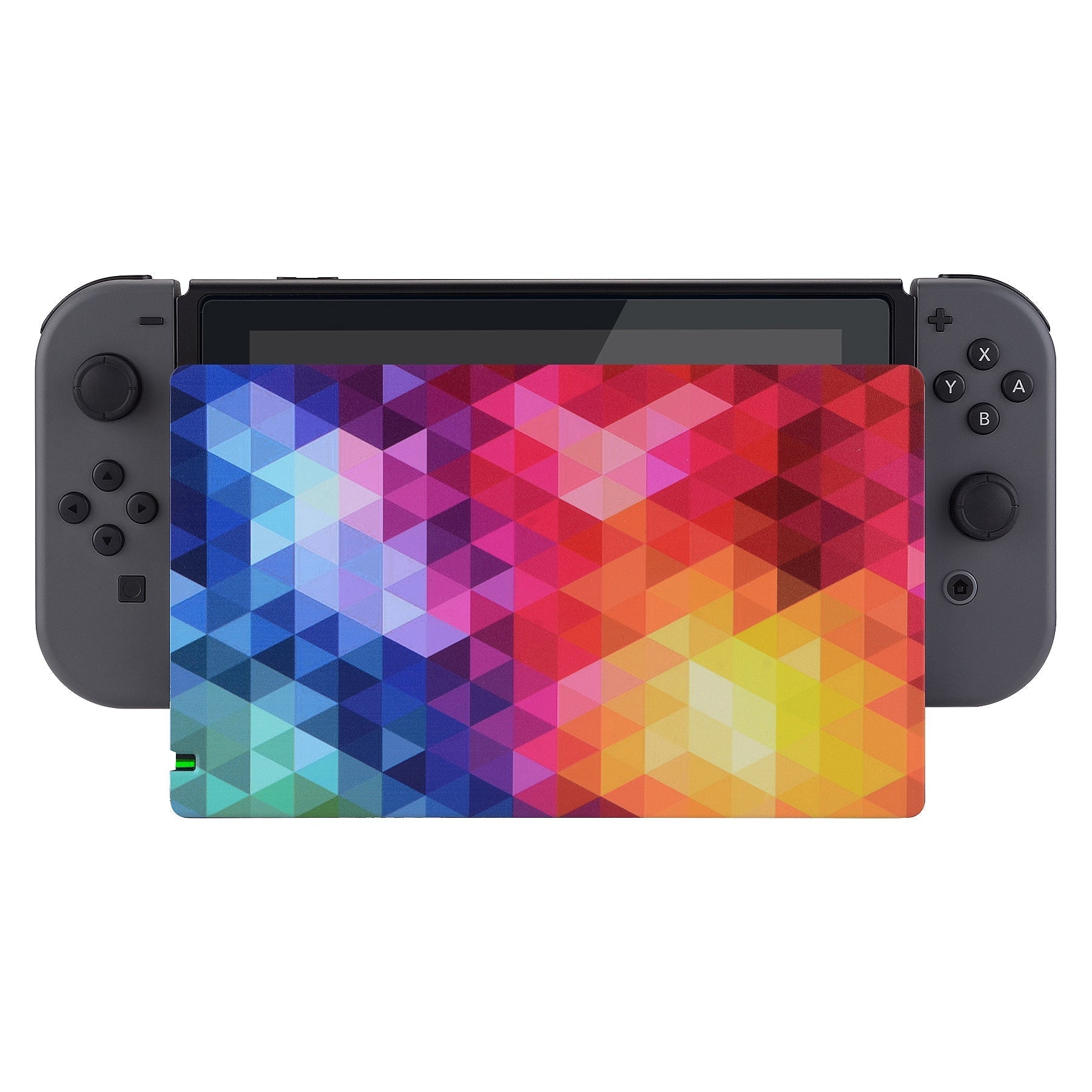 PlayVital Colorful Triangle Patterned Custom Protective Case for NS Switch Charging Dock, Dust Anti Scratch Dust Hard Cover for NS Switch Dock - Dock NOT Included - NTG7003 PlayVital