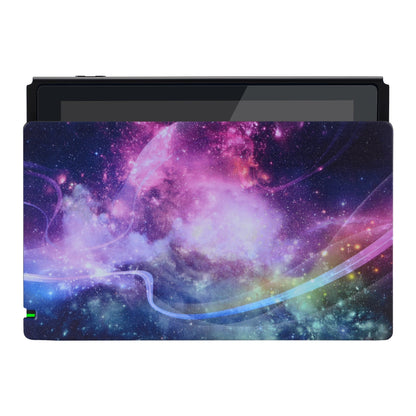 PlayVital Purple Galaxy Patterned Custom Protective Case for NS Switch Charging Dock, Dust Anti Scratch Dust Hard Cover for NS Switch Dock - Dock NOT Included - NTG7005 PlayVital