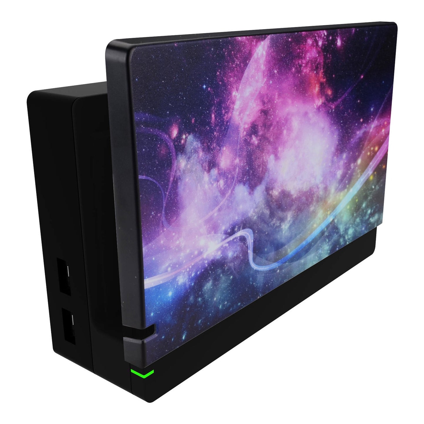 PlayVital Purple Galaxy Patterned Custom Protective Case for NS Switch Charging Dock, Dust Anti Scratch Dust Hard Cover for NS Switch Dock - Dock NOT Included - NTG7005 PlayVital