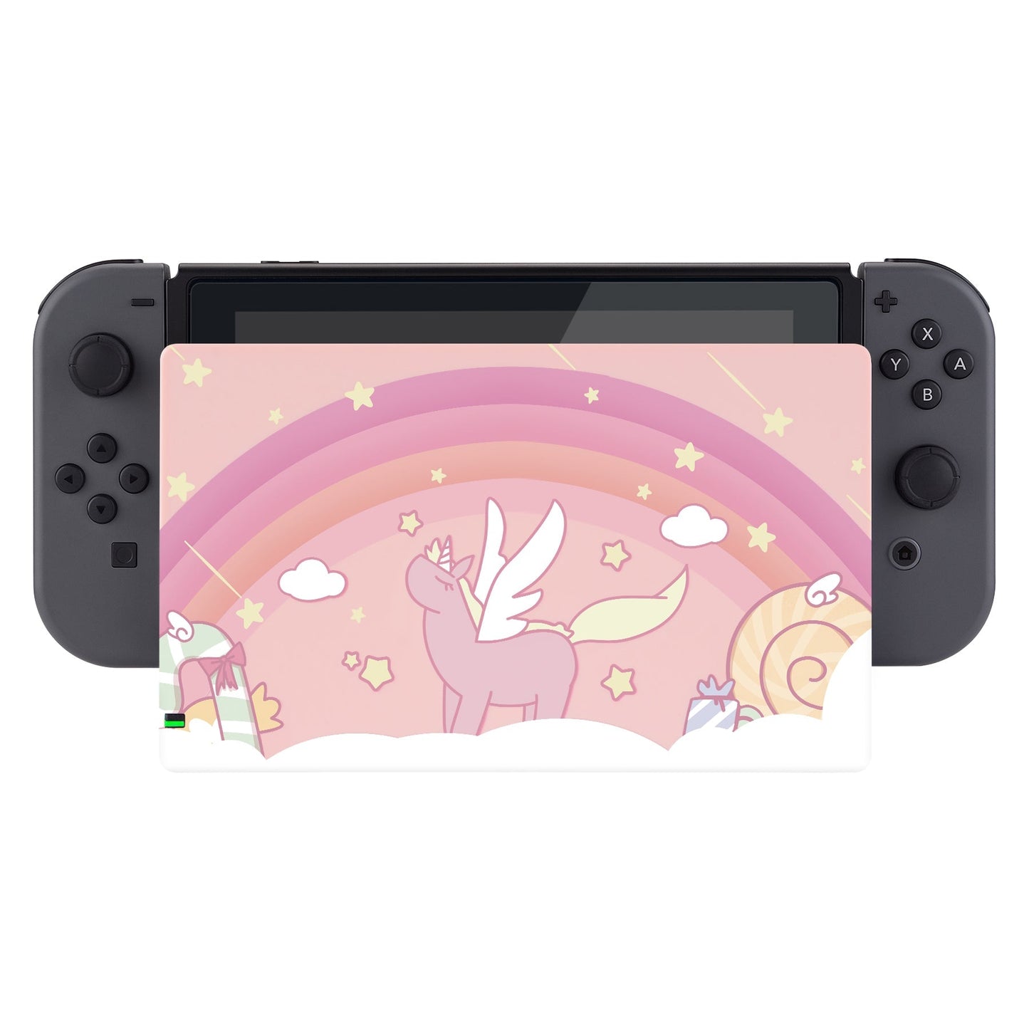 PlayVital Candy Rainbow Unicorn Patterned Custom Protective Case for NS Switch Charging Dock, Dust Anti Scratch Dust Hard Cover for NS Switch Dock - Dock NOT Included - NTG7007 PlayVital