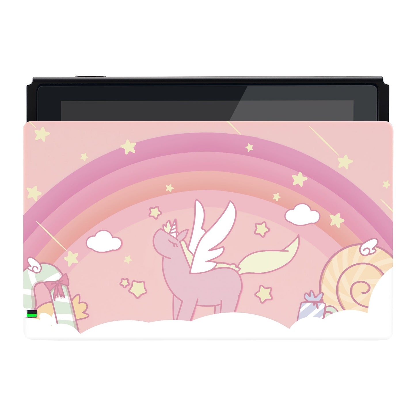 PlayVital Candy Rainbow Unicorn Patterned Custom Protective Case for NS Switch Charging Dock, Dust Anti Scratch Dust Hard Cover for NS Switch Dock - Dock NOT Included - NTG7007 PlayVital