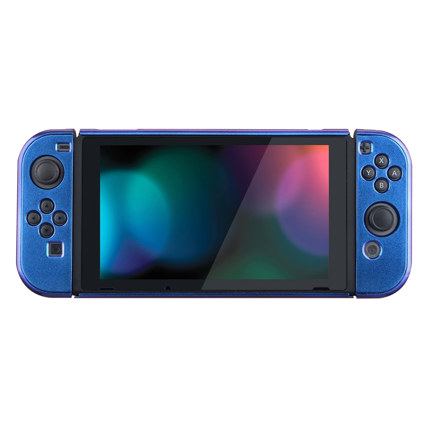 PlayVital Chameleon Purple Blue Glossy Back Cover for NS Switch Console, NS Joycon Handheld Controller Separable Protector Hard Shell, Customized Dockable Protective Case for NS Switch - NTP303 PlayVital