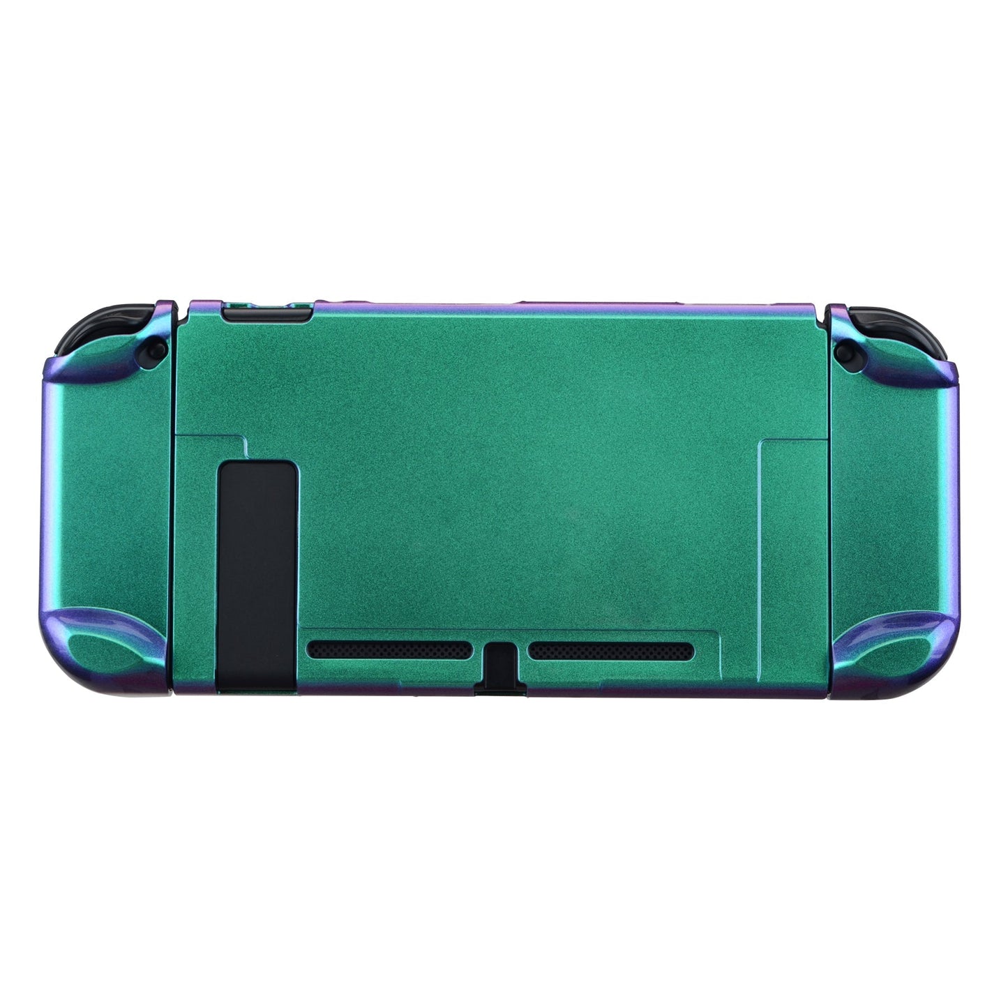 PlayVital Chameleon Green Purple Glossy Back Cover for NS Switch Console, NS Joycon Handheld Controller Separable Protector Hard Shell, Customized Dockable Protective Case for NS Switch - NTP304 PlayVital