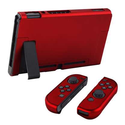 PlayVital Scarlet Red Back Cover for NS Switch Console, NS Joycon Handheld Controller Separable Protector Hard Shell, Customized Dockable Protective Case for NS Switch - NTP305 PlayVital