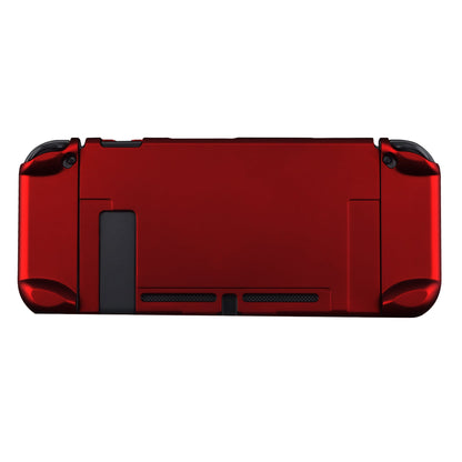 PlayVital Scarlet Red Back Cover for NS Switch Console, NS Joycon Handheld Controller Separable Protector Hard Shell, Customized Dockable Protective Case for NS Switch - NTP305 PlayVital