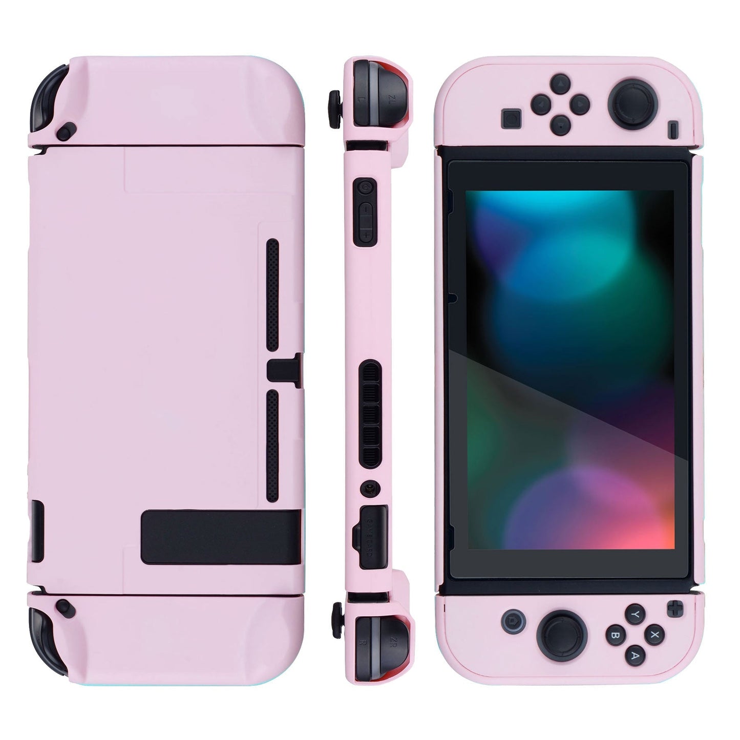 PlayVital Cherry Blossoms Pink Back Cover for Nintendo Switch Console, NS Joycon Handheld Controller Separable Protector Hard Shell, Soft Touch Customized Dockable Protective Case for Nintendo Switch - NTP312 PlayVital