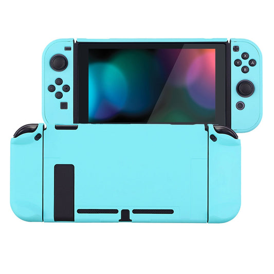 PlayVital Heaven Blue Back Cover for Nintendo Switch Console, NS Joycon Handheld Controller Separable Protector Hard Shell, Soft Touch Customized Dockable Protective Case for Nintendo Switch - NTP313 PlayVital