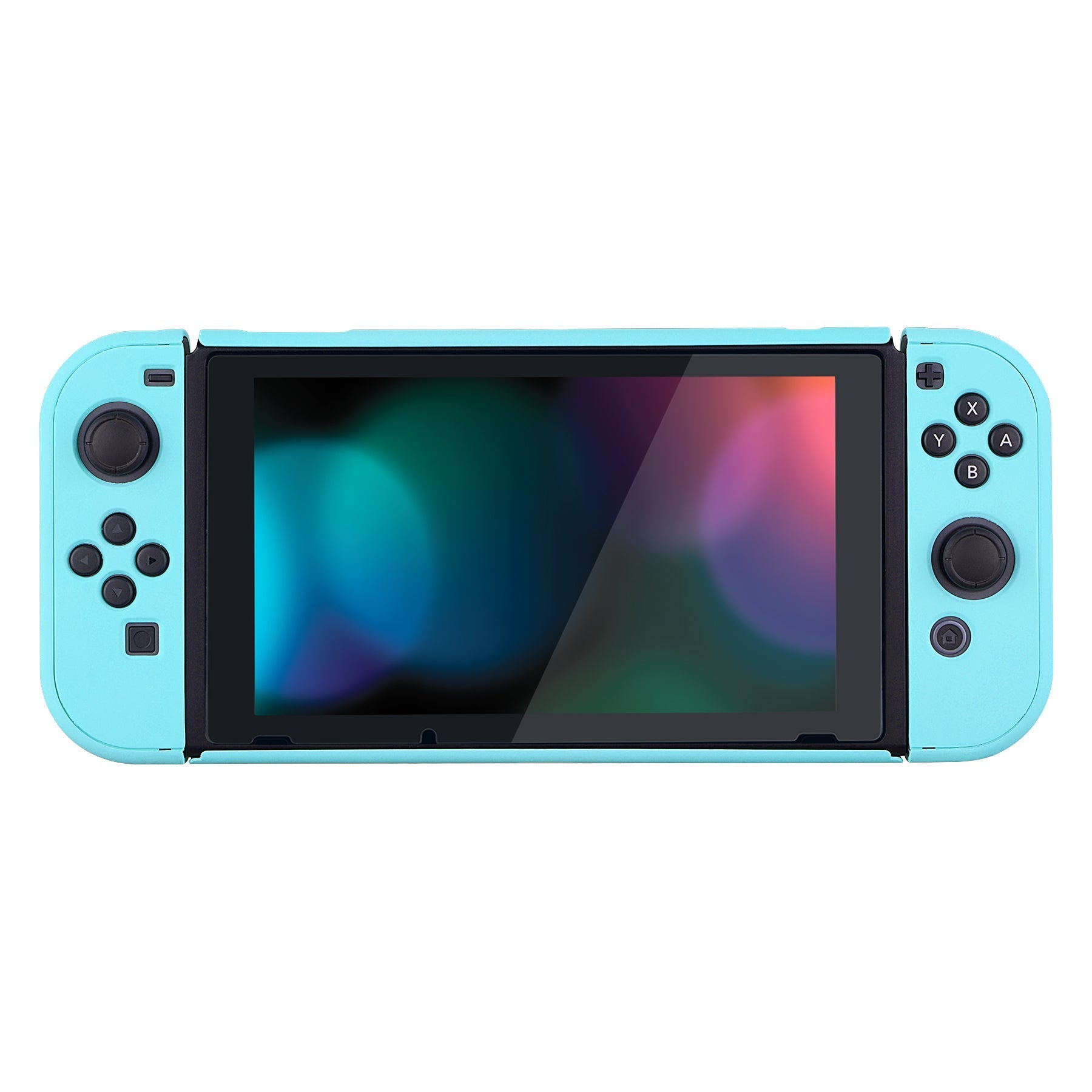 PlayVital Heaven Blue Back Cover for Nintendo Switch Console, NS Joycon Handheld Controller Separable Protector Hard Shell, Soft Touch Customized Dockable Protective Case for Nintendo Switch - NTP313 PlayVital