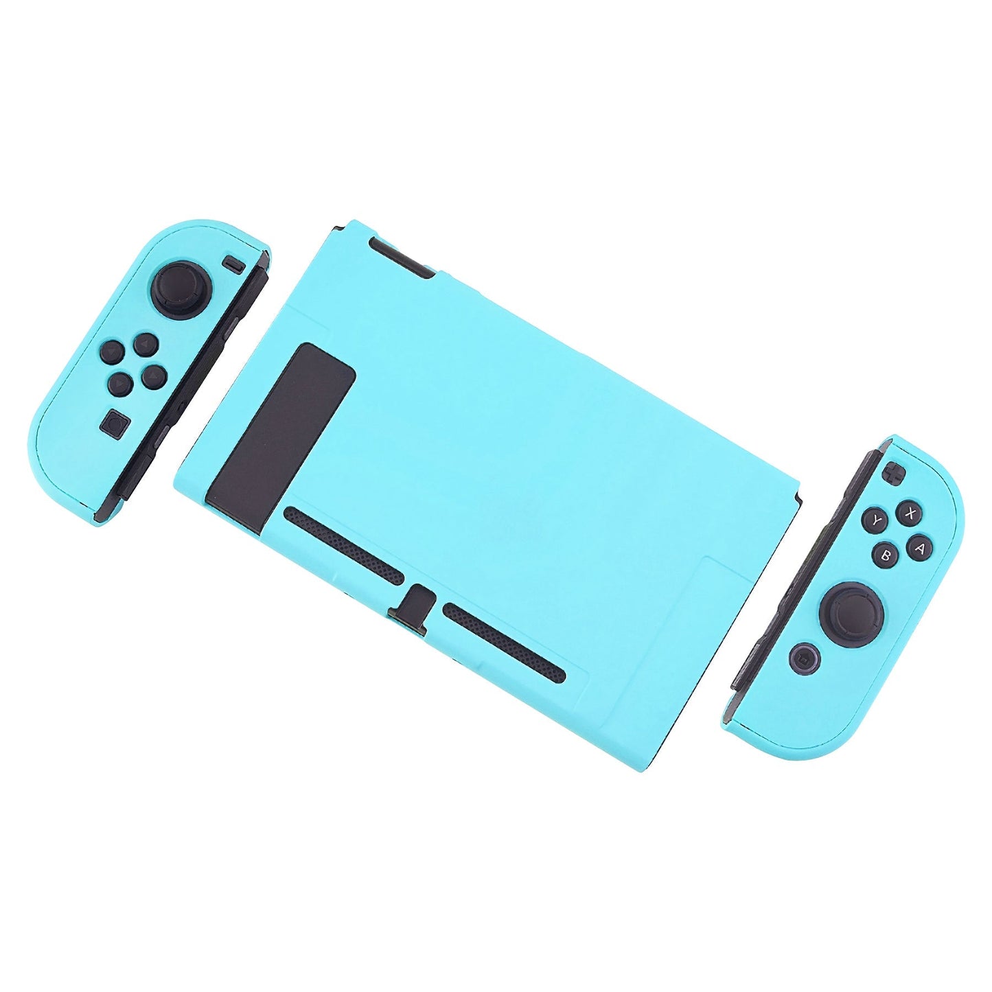 PlayVital Heaven Blue Back Cover for Nintendo Switch Console, NS Joycon Handheld Controller Separable Protector Hard Shell, Soft Touch Customized Dockable Protective Case for Nintendo Switch - NTP313 PlayVital