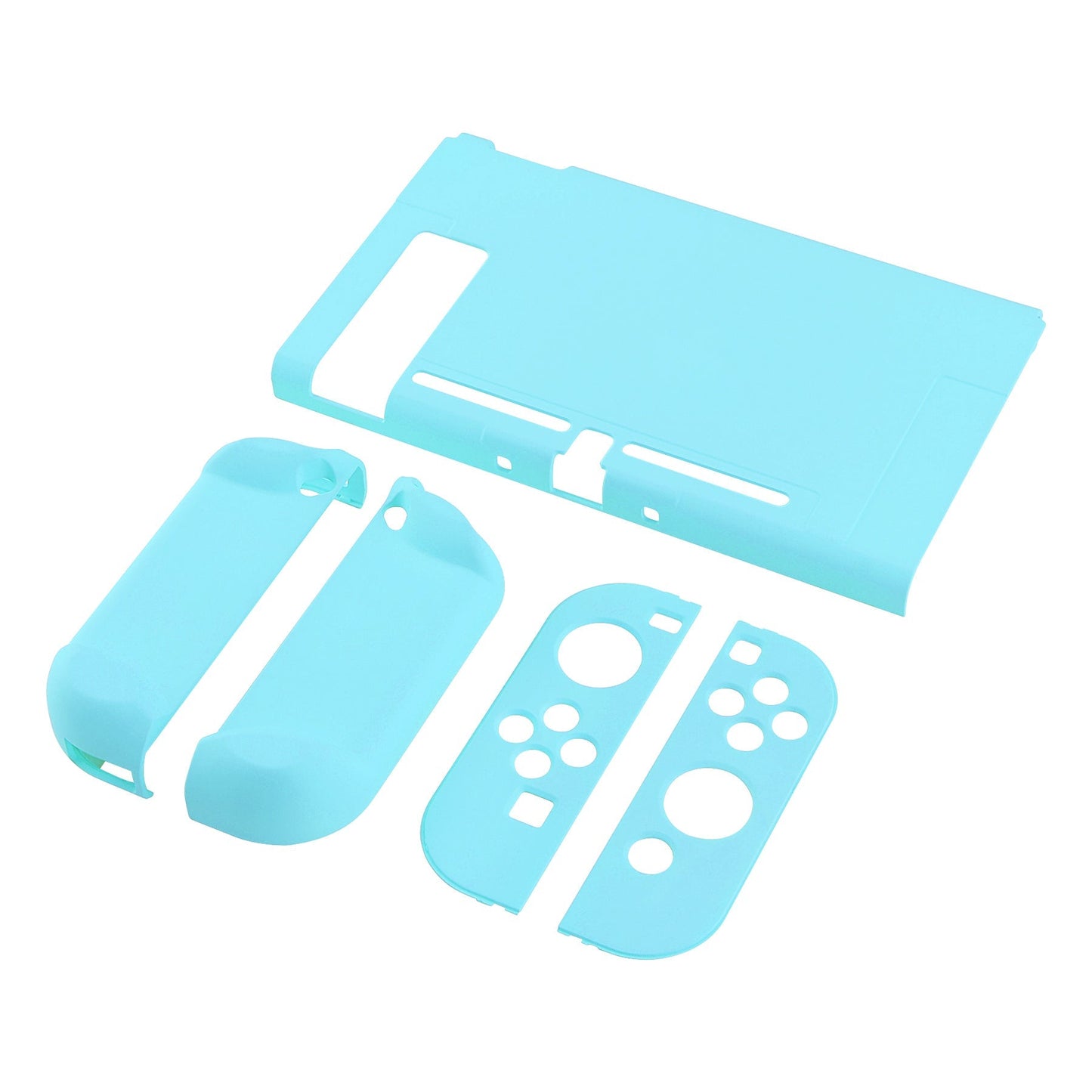 PlayVital Heaven Blue Back Cover for Nintendo Switch Console, NS Joycon Handheld Controller Separable Protector Hard Shell, Soft Touch Customized Dockable Protective Case for Nintendo Switch - NTP313 PlayVital