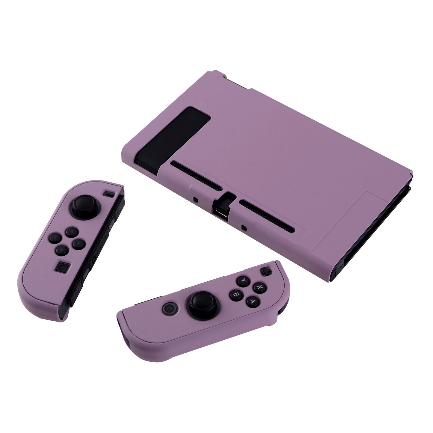 PlayVital Dark Grayish Violet Back Cover for Nintendo Switch Console, NS Joycon Handheld Controller Separable Protector Hard Shell, Soft Touch Customized Dockable Protective Case for Nintendo Switch - NTP328 PlayVital