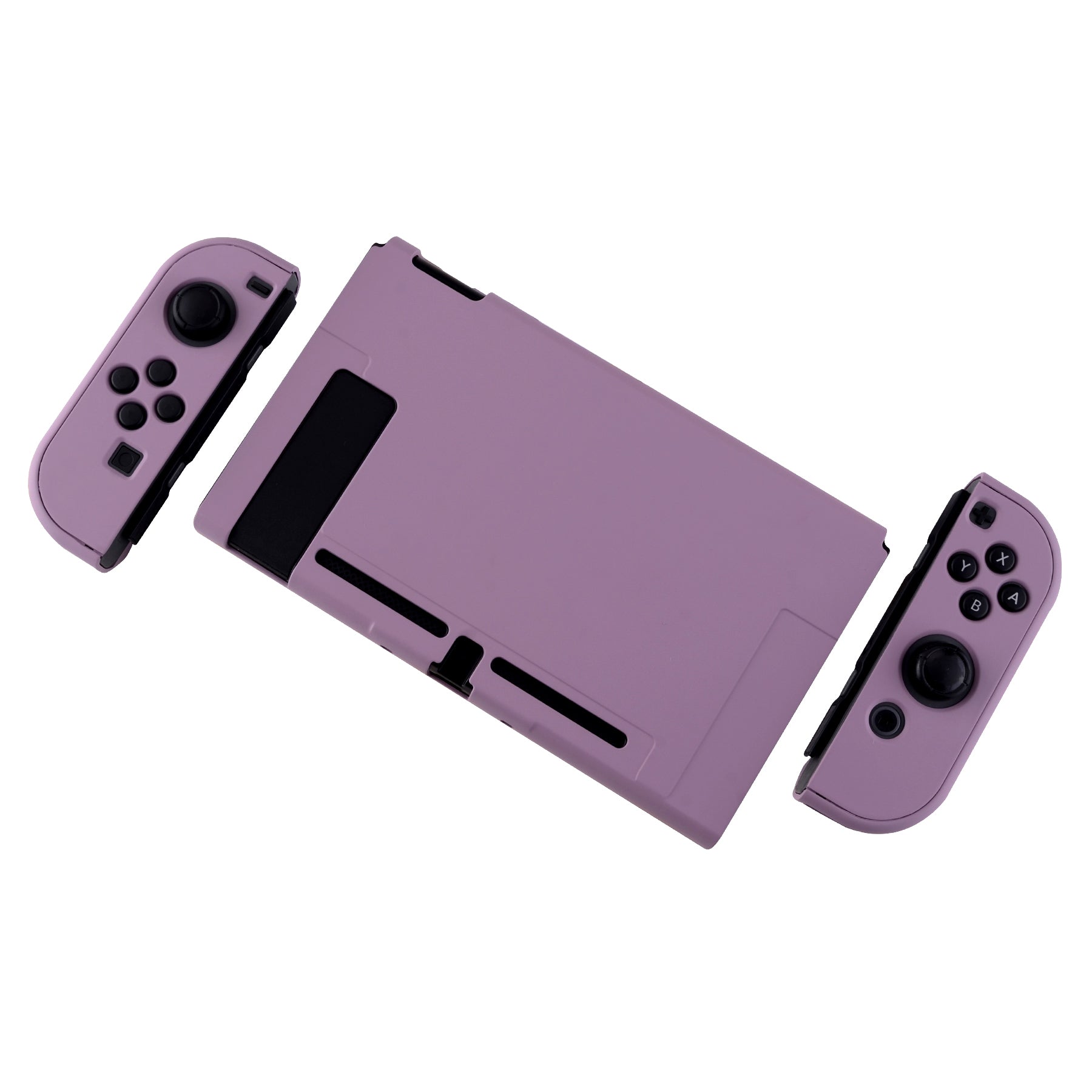 PlayVital Dark Grayish Violet Back Cover for Nintendo Switch Console, NS Joycon Handheld Controller Separable Protector Hard Shell, Soft Touch Customized Dockable Protective Case for Nintendo Switch - NTP328 PlayVital