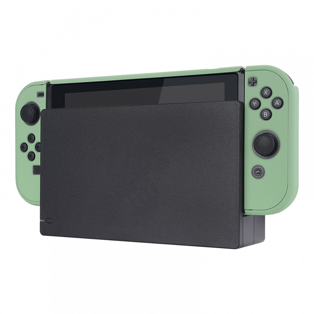 PlayVital Matcha Green Back Cover for Nintendo Switch Console, NS Joycon Handheld Controller Separable Protector Hard Shell, Soft Touch Customized Dockable Protective Case for Nintendo Switch - NTP339 PlayVital