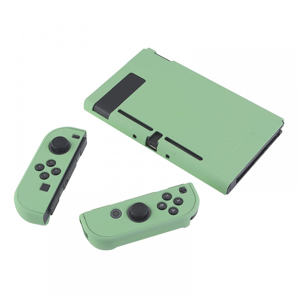 PlayVital Matcha Green Back Cover for Nintendo Switch Console, NS Joycon Handheld Controller Separable Protector Hard Shell, Soft Touch Customized Dockable Protective Case for Nintendo Switch - NTP339 PlayVital