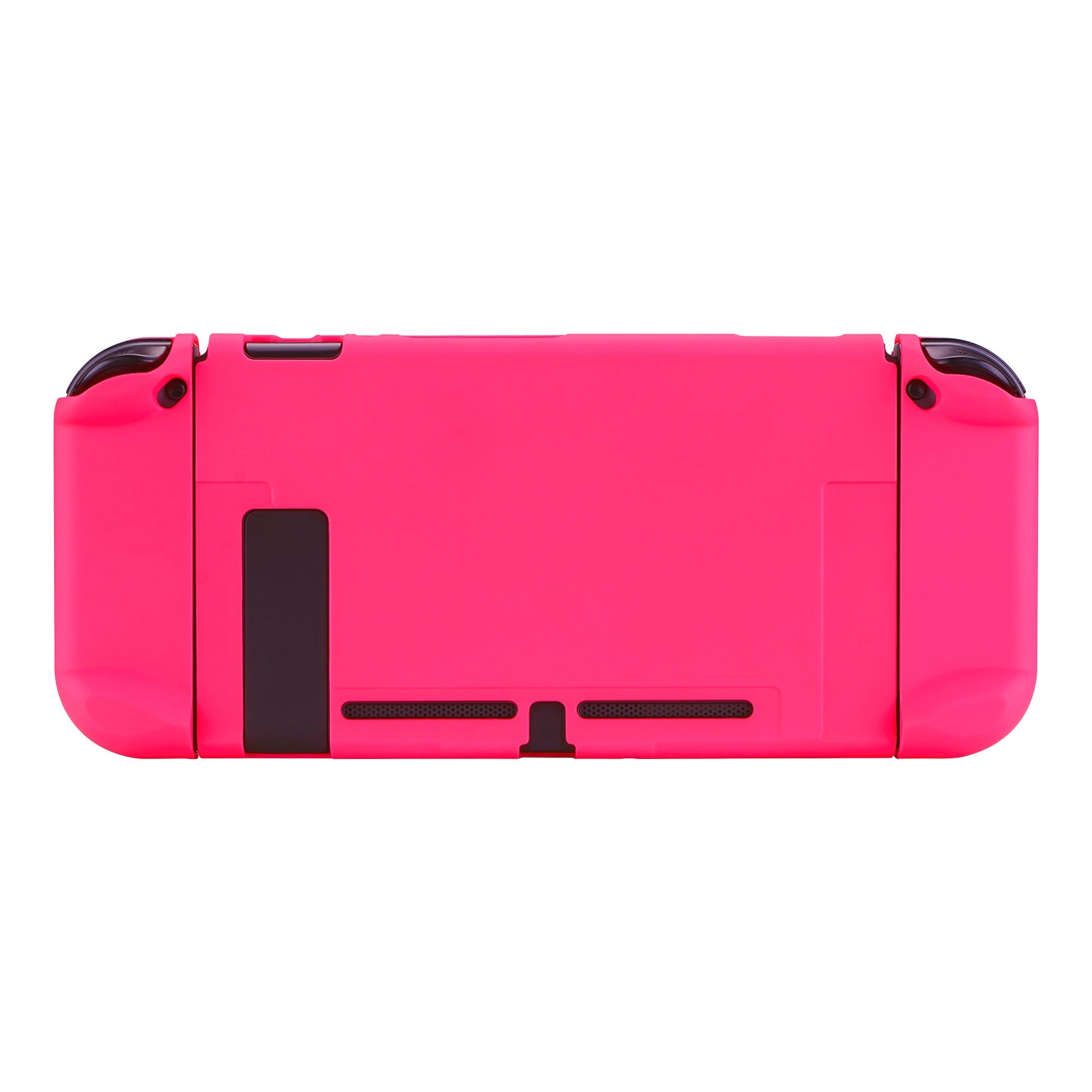 PlayVital Bright Pink Back Cover for Nintendo Switch Console, NS Joycon Handheld Controller Separable Protector Hard Shell, Soft Touch Customized Dockable Protective Case for Nintendo Switch - NTP340 PlayVital