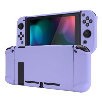 PlayVital Light Violet Back Cover for Nintendo Switch Console, NS Joycon Handheld Controller Separable Protector Hard Shell, Soft Touch Customized Dockable Protective Case for Nintendo Switch - NTP341 PlayVital