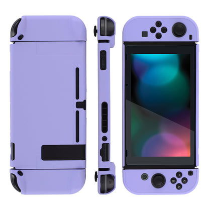 PlayVital Light Violet Back Cover for Nintendo Switch Console, NS Joycon Handheld Controller Separable Protector Hard Shell, Soft Touch Customized Dockable Protective Case for Nintendo Switch - NTP341 PlayVital