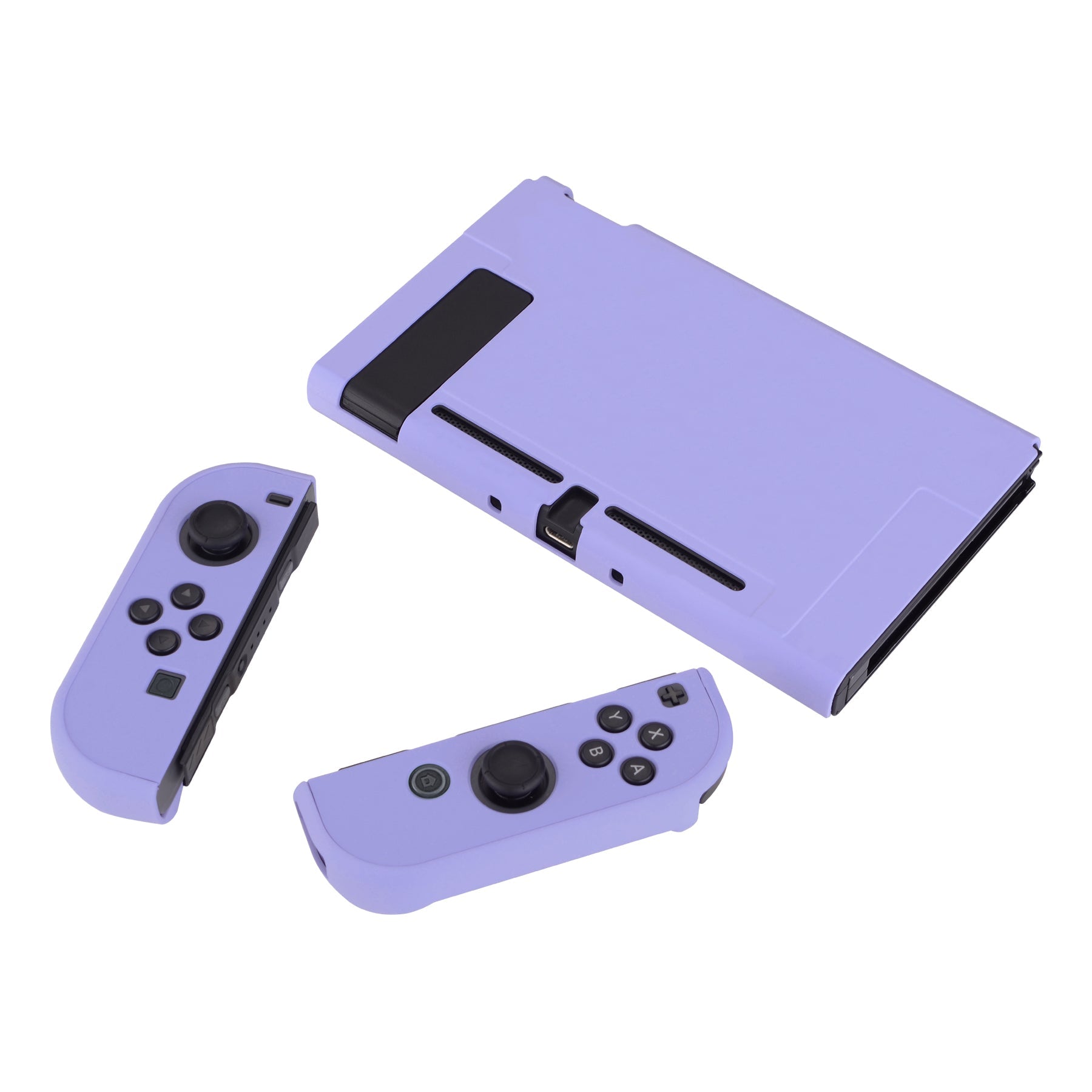 PlayVital Light Violet Back Cover for Nintendo Switch Console, NS Joycon Handheld Controller Separable Protector Hard Shell, Soft Touch Customized Dockable Protective Case for Nintendo Switch - NTP341 PlayVital